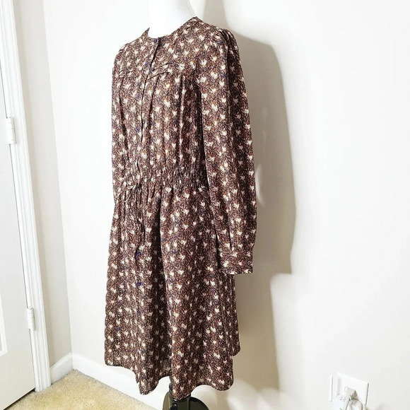 NWT Anthropologie See U Soon Long Button Front Sleeve Dress S - Picture 3 of 7